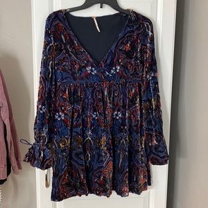 Free People velvet baby doll dress